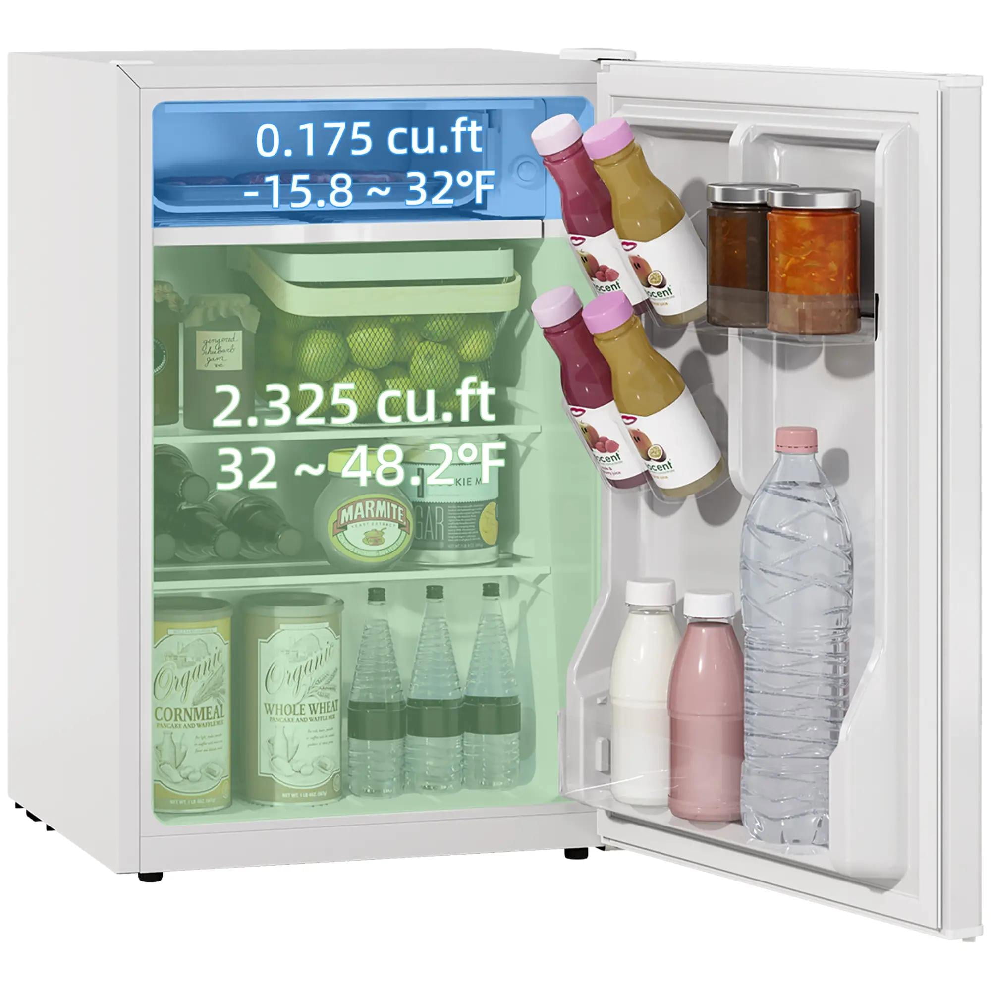 Resenkos 2.5 Cu.Ft Mini Fridge, Single Door Compact Refrigerator with Freezer, Reversible Door, White