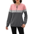 thumbnail image 3 of VDJ Womens Sweatshirts Half Zip Up Crewneck Long Sleeve Pullover Tops Color Block Fall Winter Fashion Workout Sweat Shirts 2026, 3 of 5