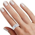 thumbnail image 3 of Divine_creation 925 Sterling Silver 2.26 Ct Princess Cut White Diamond Wedding Engagement Thanksgiving Christmas Bridal Ring Set 14K White Gold Plated For Women's -6, 3 of 3