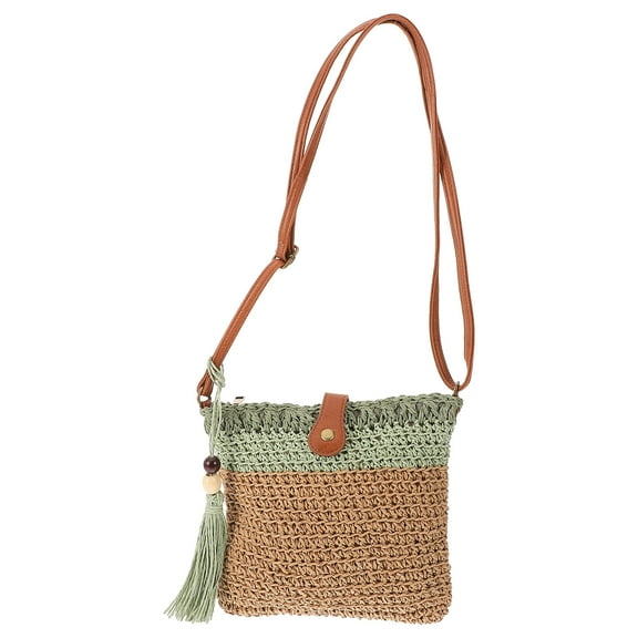 Hytrove 1Pcs Beach Braided Tote Bag Handwoven for Women with Large Capacity Portable Daily Use Picnic Bag