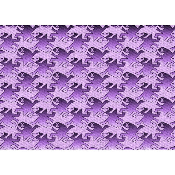 Ahgly Company Indoor Rectangle Patterned Dark Orchid Purple Area Rugs, 2' x 5'
