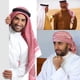 thumbnail image 2 of Árabe para hombres pañuelo en la cabeza del Medio Oriente bufandas árabes hijab diadema chal del desierto tocado saudita turbante árabe clásico pañuelo grande cubierta suave para la cabeza, 2 of 5
