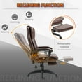 thumbnail image 6 of Vinsetto High Back Massage Office Chair with 6-Point Vibration, 5 Modes, Executive Chair, PU Leather Swivel Chair with Reclining Back, and Retractable Footrest, Brown, 6 of 10
