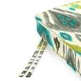 thumbnail image 4 of Jordan Manufacturing 46" x 17" Paso Turquoise Multicolor Ikat Rectangular Outdoor Settee Swing Bench Cushion with Ties and Welt, 4 of 9