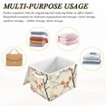 thumbnail image 6 of Yayeee Collapsible Cube Storage Bin with Lid Fabric Closet Decorative Basket with Handles, Light Red Flowers, 6 of 7