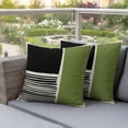 thumbnail image 3 of Pack of 2 Sage Green Black Outdoor Pillow Covers Decorative, Waterproof Pillow Protector, Farmhouse Striped Modern Abstract Art Throw Pillowcases Accent Cushion Cases for Patio Couch Sofa 16"x16", 3 of 8