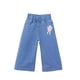 thumbnail image 1 of Odeerbi 2-8 Años Niñas Pantalones Vaqueros de Pierna Ancha Encaje Arco Pantalones Vaqueros de Verano Impreso Fondo Lindo Pantalones de Longitud Completa, 1 of 3