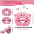thumbnail image 1 of Almohada cervical en forma de U, almohadilla de viaje rellena de felpa rosa, 1 of 5