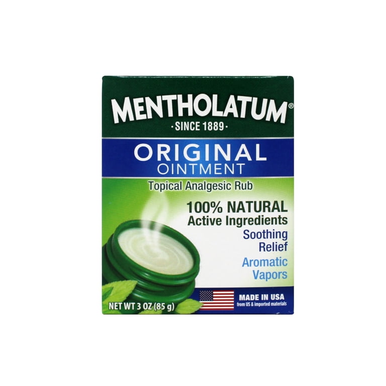 topical tobacco paste Mentholatum 2 Pack Original Chest Vaporizing Vapor Rub, Natural Menthol,  Topical Analgesic Ointment 3oz