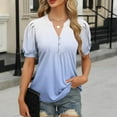thumbnail image 2 of Liquidation d'Économies! Hauts pour Femmes Grande Taille, Blouse d'Été à Manches Courtes pour Femmes, Blouse Décontractée à Imprimé à Col en V à Manches Courtes pour Femmes, 2 of 5