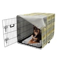 thumbnail image 2 of Exotic Dog Crate Cover, Natural Theme Botanical Illustration Tropical Palm Leaves and Striped Squares, Easy to Use Pet Kennel Cover for Medium Large Dogs, 35" x 23" x 27", Multicolor, by Ambesonne, 2 of 6