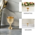 thumbnail image 2 of 1Pack Beverage Chalice Golden Tall Stemmed Brass Versatile Use For Religious Ceremonies, 2 of 7