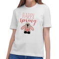 thumbnail image 5 of Easter Day Rabbit Patterns Graphic Summer Short Sleeve Tops For Women and Men Casual Crew Neck T-Shirts, White, 5 of 15