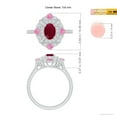 thumbnail image 5 of ANGARA Natural Oval 1 ct Ruby Double Halo Two Tone Ring with Pink Sapphire in 14K White Gold for Women (Size-7x5mm) | July Birthstone, Anniversary, Jewelry Gift for Women | Natural Ruby Ring, 5 of 9