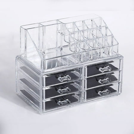 Organizer Clear Acrylic Drawer Grids Transparent Makeup Display Storage Box