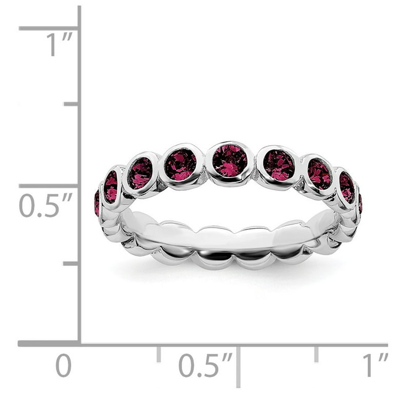 Sterling Silver Stackable Expressions October Pink Swarovski Eternity Ring Sterling Silver Stackable Expressions October Pink Swarovski Eternity Ring