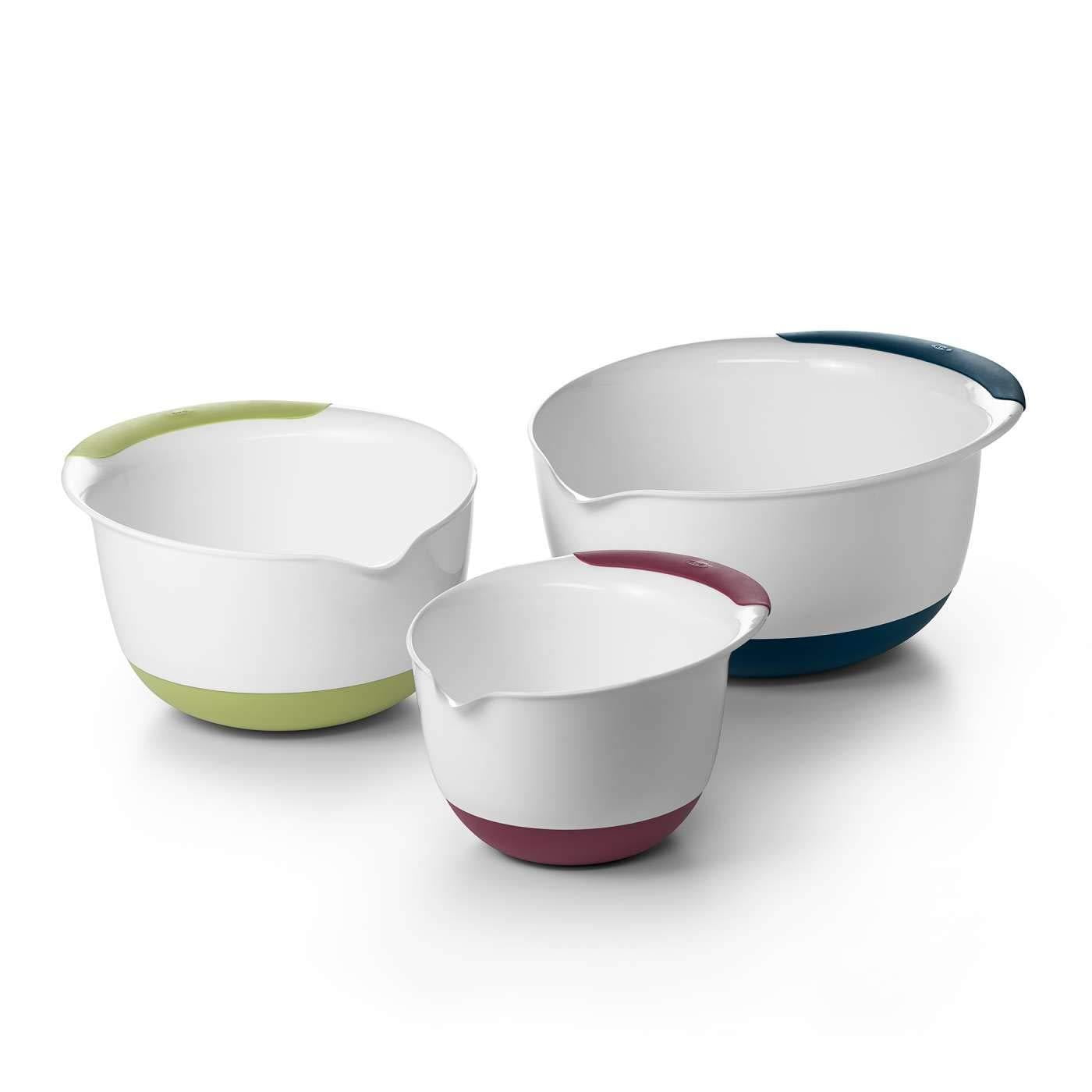 OXO 1115580 Good Grips 3-Piece Mixing Bowl Set with Red/Green/Blue ...
