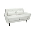 thumbnail image 3 of OFM 161-FLS2-BGE 161 Collection Mid Century Modern Tufted Fabric Loveseat Sofa with Lumbar Support Pillows, Walnut Legs - Beige, 3 of 17