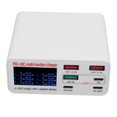 thumbnail image 1 of Estacia de Carga USB, Base de Carga Con Pantalla Digital PD QC3.0 de 6 Puertos de 100 W Para Teléfono iOS Pro, Protección Múltiple Con Pantalla Led Ignyfuga, Amplio, 1 of 7