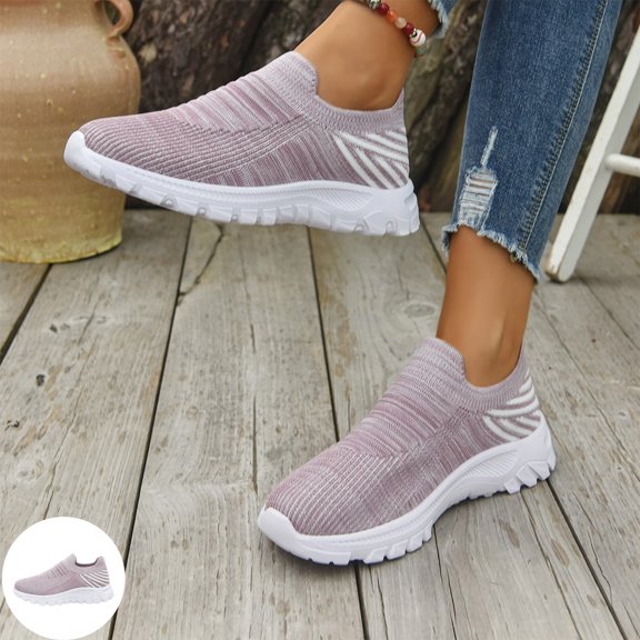 Willtoo Orthopedic Shoes for Women Men Slip On Knit Sneakers Mesh Breathable Walking Shoes Non-Slip Lug Sole Casual Everyday Footwear