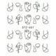 thumbnail image 4 of Pegatinas de uñas sweethay Animal de dibujos animados Dibujo de línea DIY Full Nail Tip Calcomanías No.01, 4 of 6