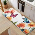 thumbnail image 5 of White Butterfly Flower Field Pattern Kitchen Rug Mat,Kitchen Runner Rugs Non Skid Washable,Decorative Kitchen Floor Mats for Kitchen,Sink,Laundry,17"x47.2", 5 of 7
