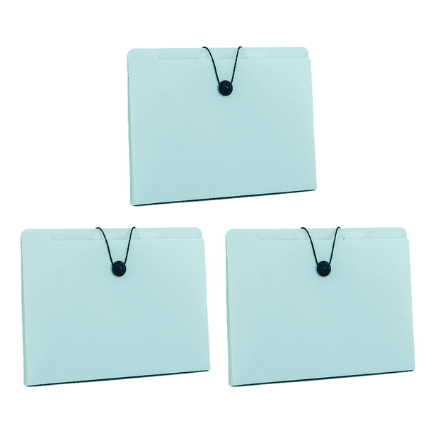 Carpeta de archivo expandible de plástico FloreceBien de gran capacidad con 5 bolsillos, 3 unidades, color verde