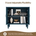 thumbnail image 5 of MROJISC 31.5" Tall 2-Door Openwork Carving Accent Cabinet with Solid Wood Legs, Blue, 5 of 7