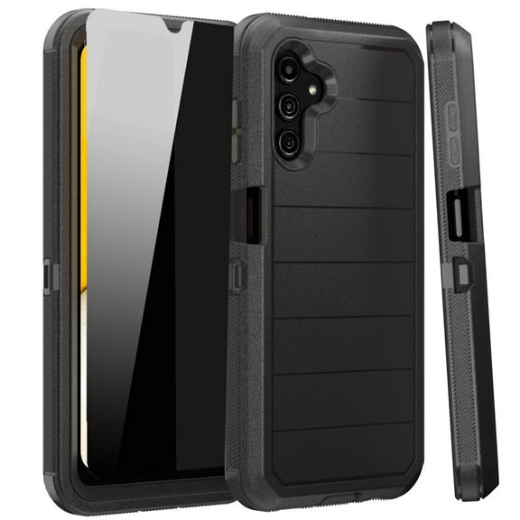 NIFFPD Samsung Galaxy A13 5G Case with Screen Protector (Anti Spy Privacy) Tough Rugged Shockproof Protective Phone Case for Galaxy A13 5G Black