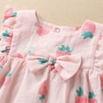 thumbnail image 5 of ibuvkizy Girls Summer Dresses Baby Princess Dress Toddler Kids Girls Flowers Print Pattern Outfit Bow Three-piece Toddler Birthday Party Gown Kids Cute, 5 of 9