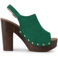 thumbnail image 5 of Sandalias Allegra K punta Abierta Talón Abierto plataforma Tacón Grueso para Mujer Verde 37, 5 of 5