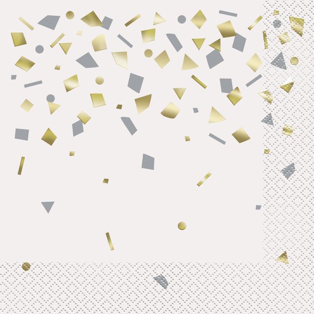 Gold Confetti Celebrate Paper Lunch Napkins, 6.5in, 20ct