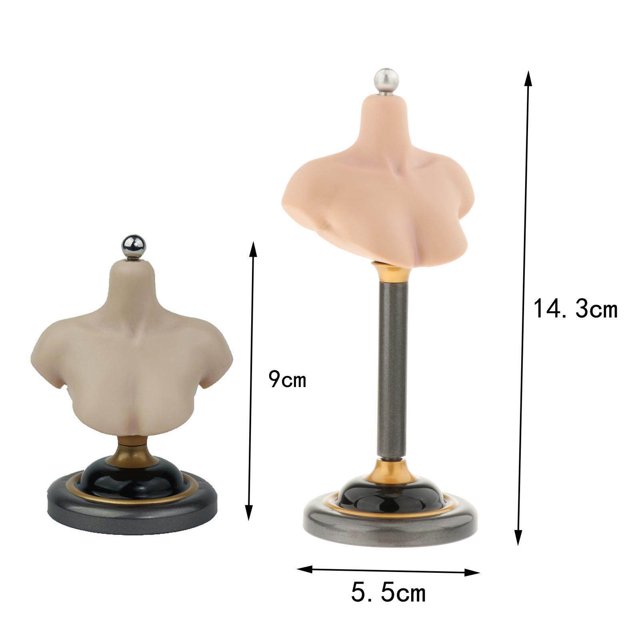 pitrice 1/6 Male Female Bust Stand Half Bust Base Stand Platform PVC Model for Wigs Female D