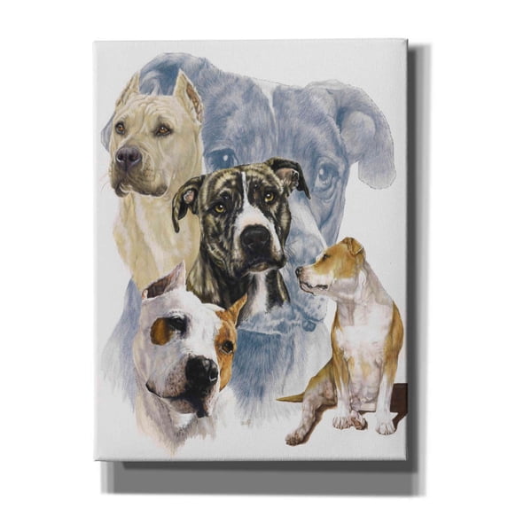 Epic Graffiti 'American Staffordshire Terrier' by Barbara Keith, Canvas Wall Art, 12"x16"