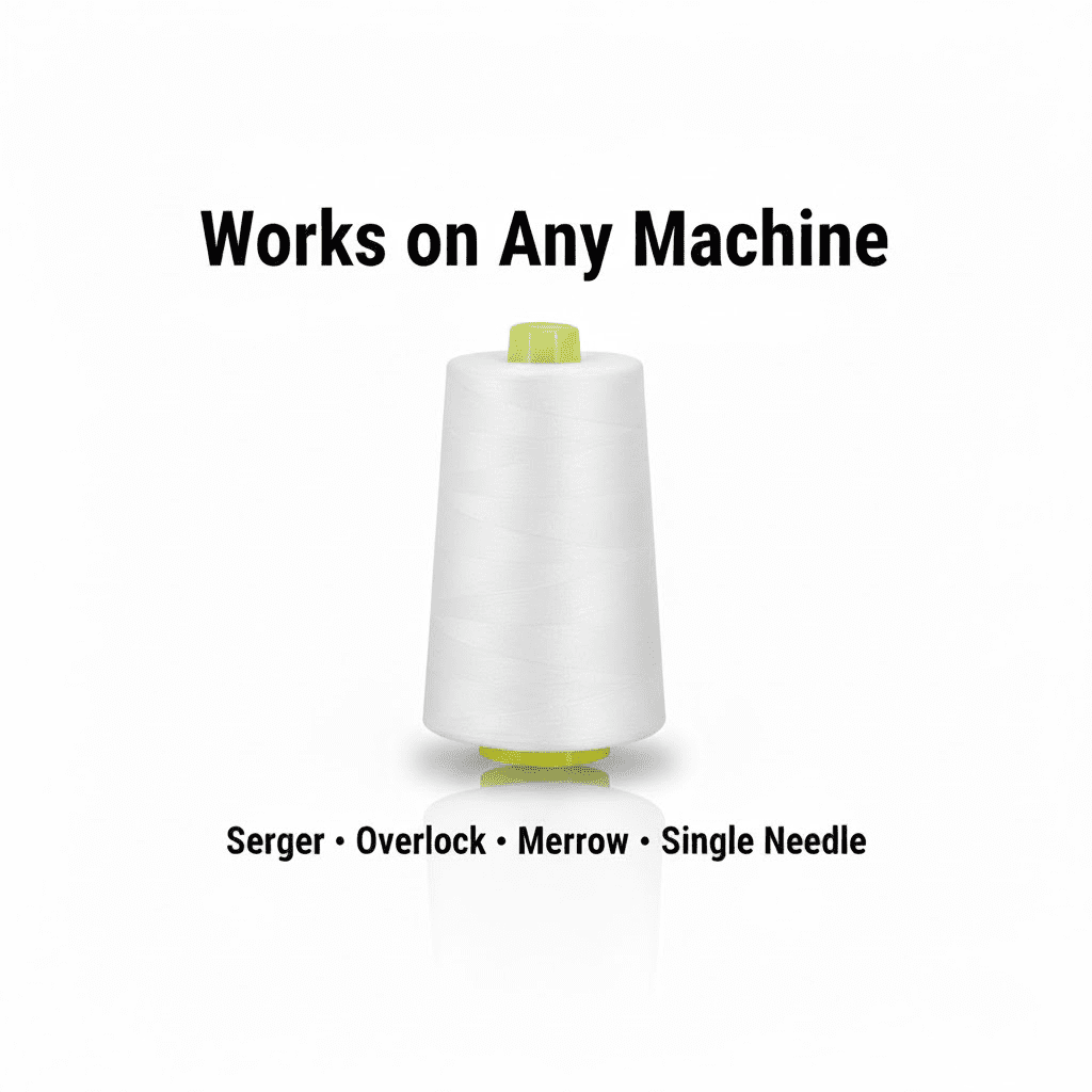 Sedona Designz 6000 Yard Spool White Sewing Thread 100 Percent Polyester All Purpose Overlock Cone
