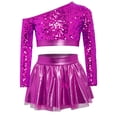 thumbnail image 4 of TSSOE Girls Kids Hip Hop Jazz Dance Clothes Set Performance Streetwear Sequins Latin Dance Dress Disco Outfit Hot Pink 10, 4 of 6