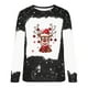 thumbnail image 5 of Sudaderas Navideñas Para Mujer Moda Casual Estampado de Solapa Cuello de Manga Larga Camiseta Suelta Blusa Jersey Tops Odeerbi ODB194441, 5 of 5