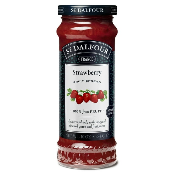 St. Dalfour Strawberry Fruit Spread, 100% from Fruit, Vegan & Gluten Free, 10 oz Jar