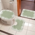 thumbnail image 4 of Coastal Coral Bath Mat 3 Piece Bathroom Rug Set, Sage Green Ocean Marine Nautical Beach Non Slip Bath Rug Contour Mat and Toilet Lid Cover, Absorbent Shower Mats Soft Bath Rugs and Mats Sets, 4 of 8