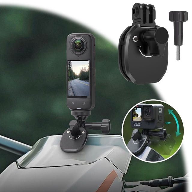 Klonfd Camera Accessories For Action Cameras ZJ846 Motorcycle Windshield Clamp For Insta360X5 And Series Stable Solution For Riding And Filming