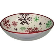 Holiday Ceramic Snowflake Bowl