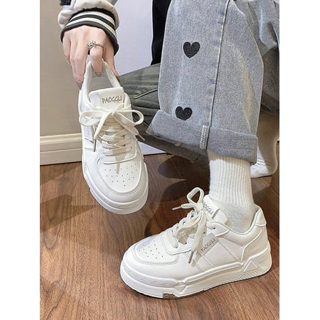 

ASWMXR Women‘s Casual Athletic Shoes Fashionable Lace-up Canvas Sneakers