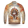 thumbnail image 2 of Happy Thanksgiving English Setter Turkey Costume Pumpkins Autumn Leaves All Over Print 3D Baseball Jacket Dog Lover Bomber Jacket Softball - 13014, 2 of 6