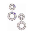thumbnail image 1 of Double Circle Rhinestone Earring Gold, 1 of 5