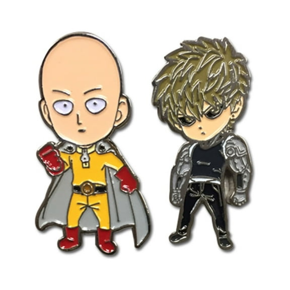 One Punch Man Saitama and Genos Enamel Pin 2-Pack