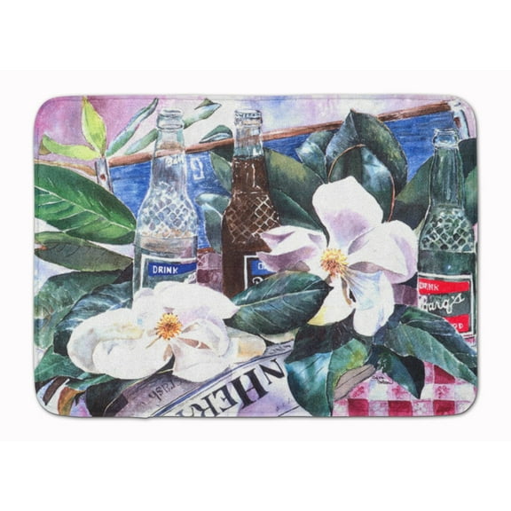 Carolines Treasures 1009RUG Barqs and Magnolia Machine Washable Memory Foam Mat 19 X 27" multicolor