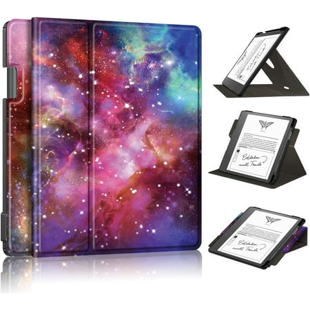 EpicGadget Smart Rotating Case Cover for Kindle Scribe 10.2" 2022 Swivel Stand Book Folding Folio Cover Auto Sleep/Wake with Pen Holder (Galaxy)