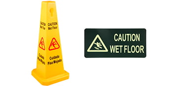 BestEquip 10 Pack Floor Safety Cone 26-Inch Yellow Caution Wet Floor Sign 4 Sided Floor Wet Sign Public Safety Wet Floor Cones Bilingual Wet Sign for Indoors and Outdoors 