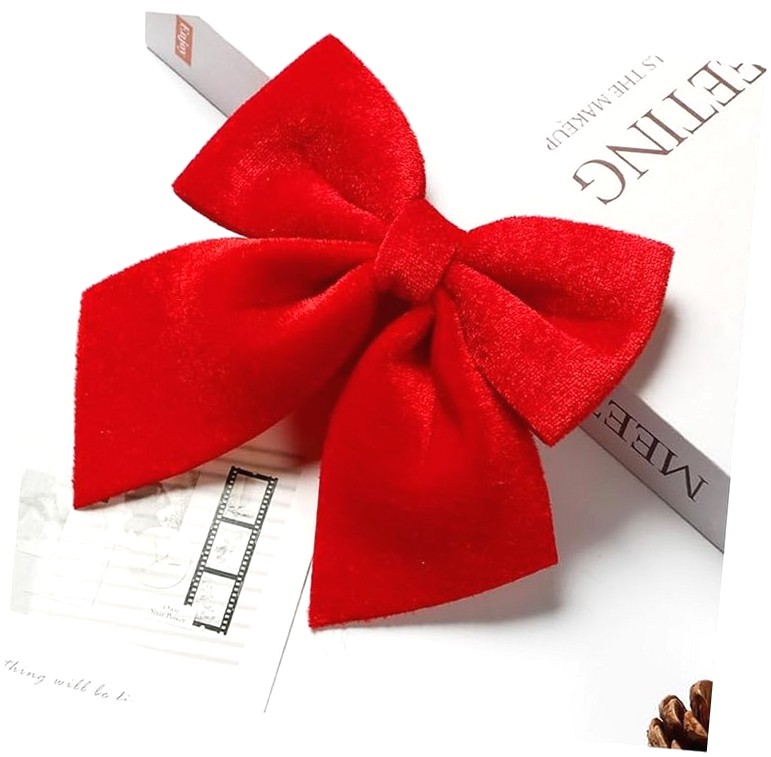 Fuliko Red Velvet Bow Topper Christmas Bow 12 Inch for Wreaths, Doors and Decor (2 Pack, 12 Inch)