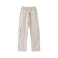 thumbnail image 7 of JIUKE Cargo Pants Mens Causal Elastic High Waisted Straight-Wide-Leg Drawstring Trousers with Multi Pockets, 7 of 7